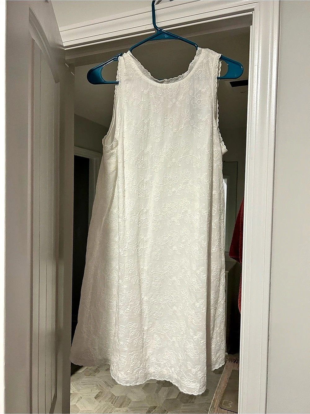 Lulus Sunshine Ahead White Embroidered Sleeveless Shift Dress Mini Dress Small